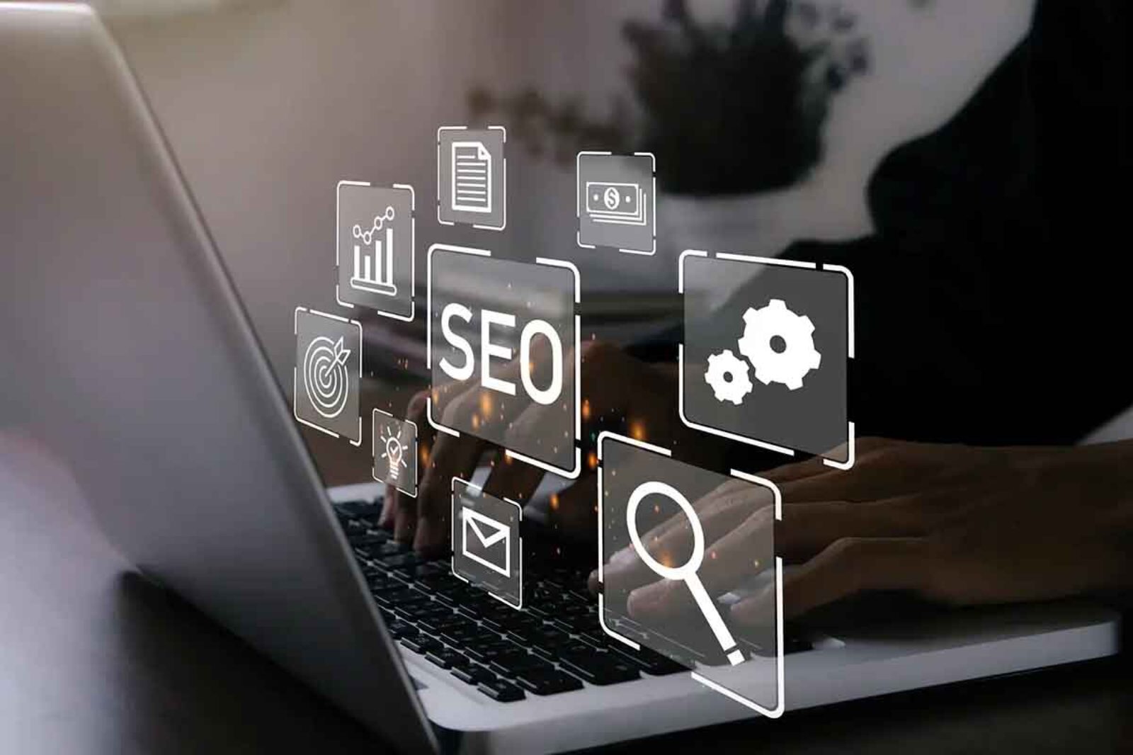 Automated SEO tools analyzing website data.